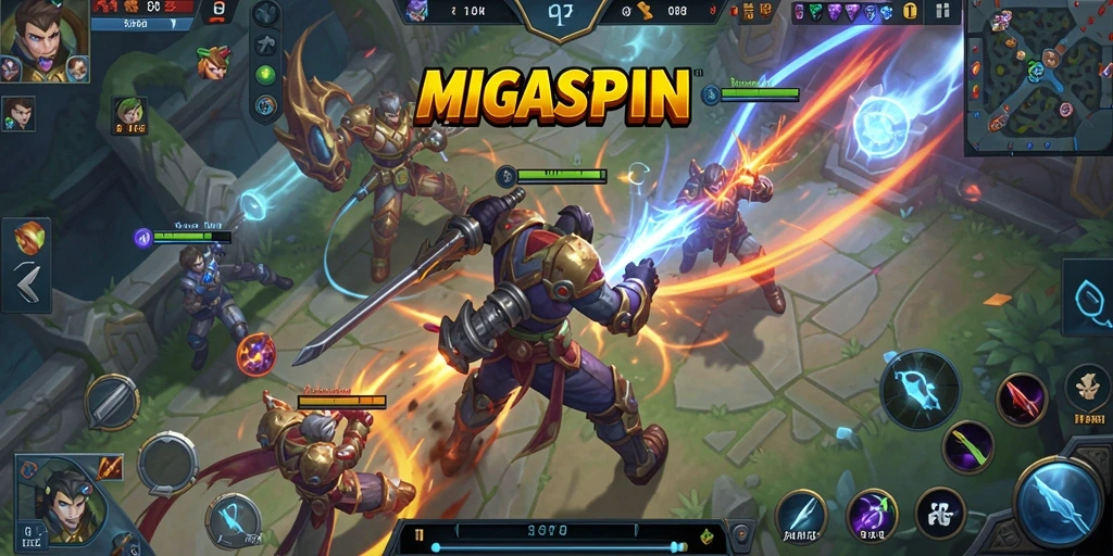 Tangkapan layar seru dari gameplay MOBA MIGASPIN.