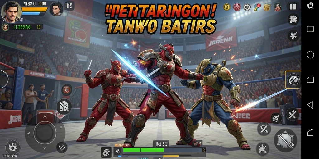 Tampilan gameplay N32 memperlihatkan pertarungan seru antar karakter.