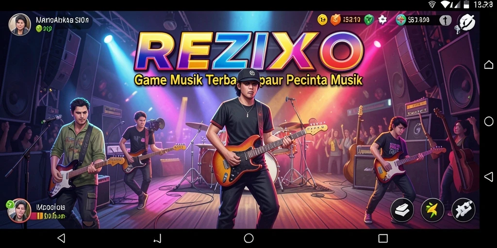 Screenshot gameplay <strong>REZIXO</strong> menunjukkan pengalaman bermain musik yang interaktif.