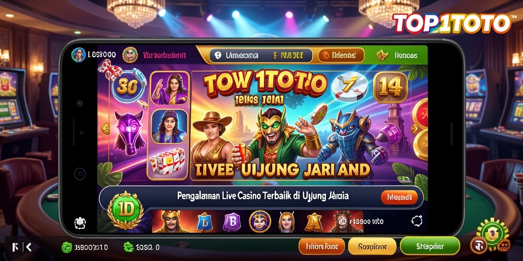 Screenshot gameplay Live Casino di TOP1TOTO dengan dealer langsung.