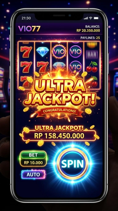 Tampilan antarmuka utama aplikasi vio77.